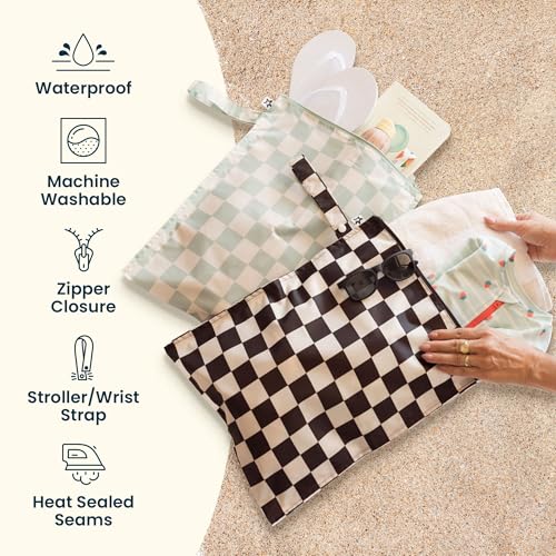 Tiny Twinkle Wet Dry Bag – 2 Pack Reusable Waterproof & Mess Proof Wet Bags for Swimsuits & Travel, Baby Towels & Beach Essentials,a Diaper Bag Must-Have(Cotton Candy) - Image 3