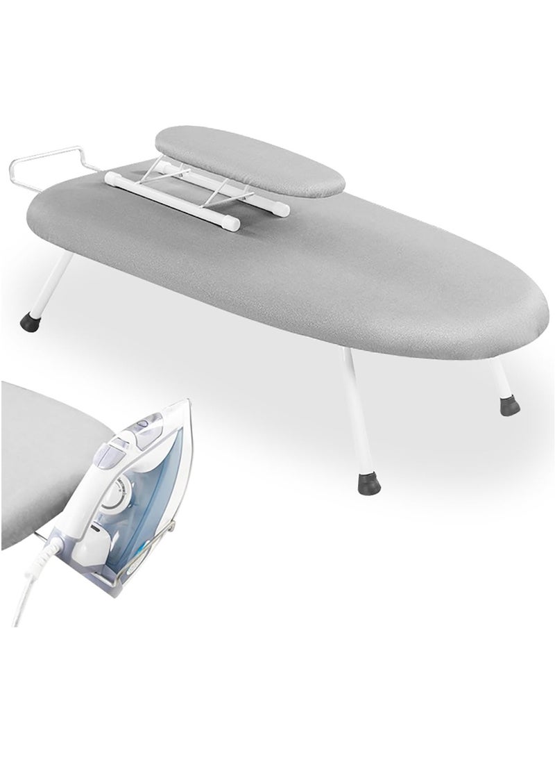 ET-LIFE Countertop Ironing Board, Portable Ironing Board with Ironing Rest Foldable Sleeve Ironing Table Top Space Saving Mini Ironing Station Cover T-Leg Heat Resistance Pad for Laundry Dorm Home Travel - Image 1