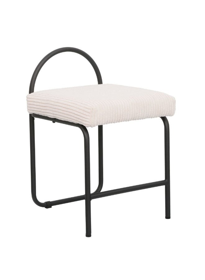 DANUBE HOME Hanner Stool - Stylish Beige/Black Bar Stool for Modern Furniture Seating, Metal & Fabric Design, Ideal for Kitchen or Home Bar, Size: L40.5xW41.5xH64.5cm - Image 1