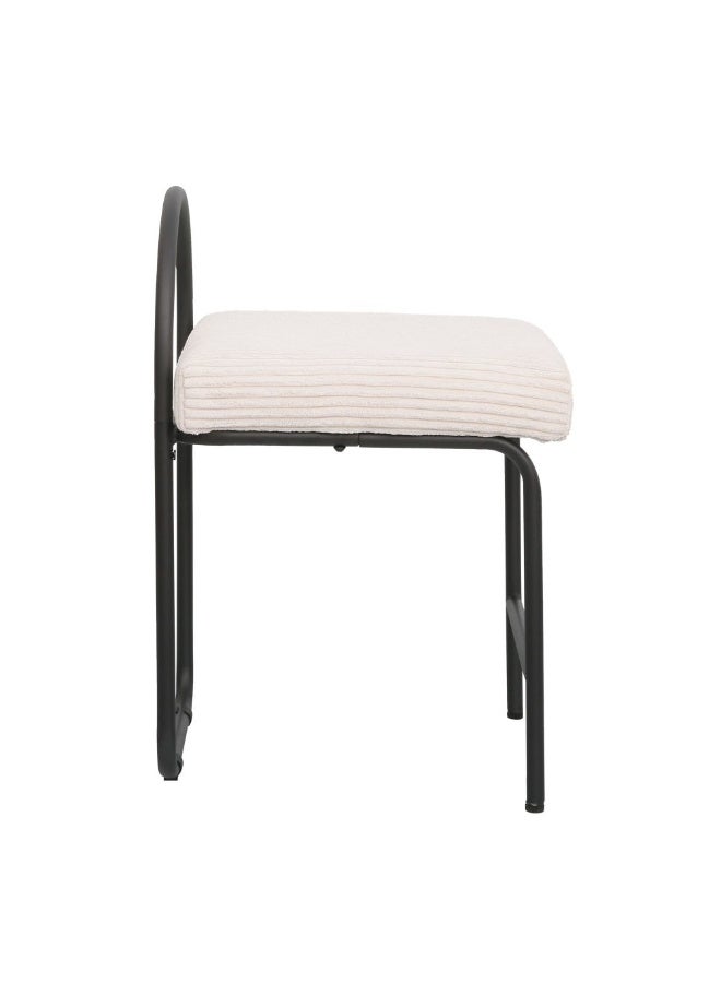 DANUBE HOME Hanner Stool - Stylish Beige/Black Bar Stool for Modern Furniture Seating, Metal & Fabric Design, Ideal for Kitchen or Home Bar, Size: L40.5xW41.5xH64.5cm - Image 5