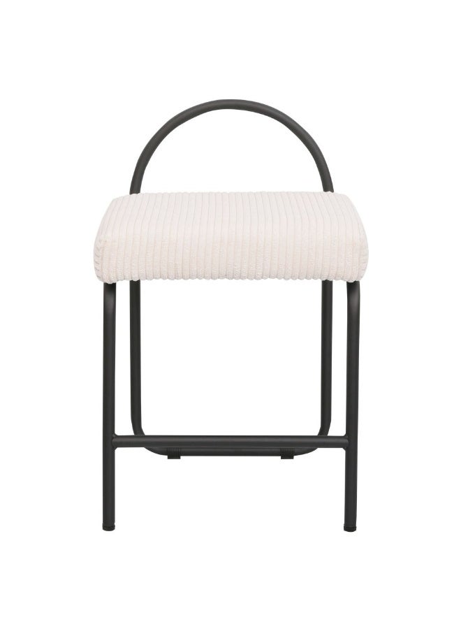 DANUBE HOME Hanner Stool - Stylish Beige/Black Bar Stool for Modern Furniture Seating, Metal & Fabric Design, Ideal for Kitchen or Home Bar, Size: L40.5xW41.5xH64.5cm - Image 3