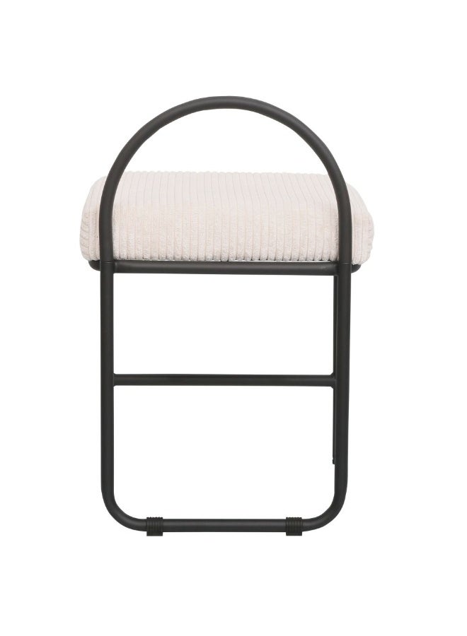 DANUBE HOME Hanner Stool - Stylish Beige/Black Bar Stool for Modern Furniture Seating, Metal & Fabric Design, Ideal for Kitchen or Home Bar, Size: L40.5xW41.5xH64.5cm - Image 4