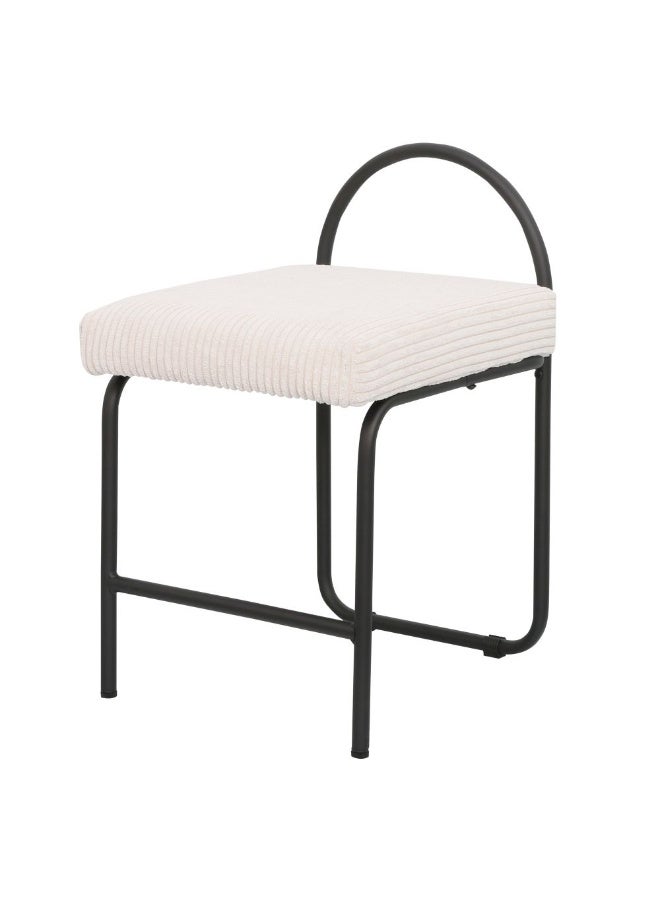 DANUBE HOME Hanner Stool - Stylish Beige/Black Bar Stool for Modern Furniture Seating, Metal & Fabric Design, Ideal for Kitchen or Home Bar, Size: L40.5xW41.5xH64.5cm - Image 2