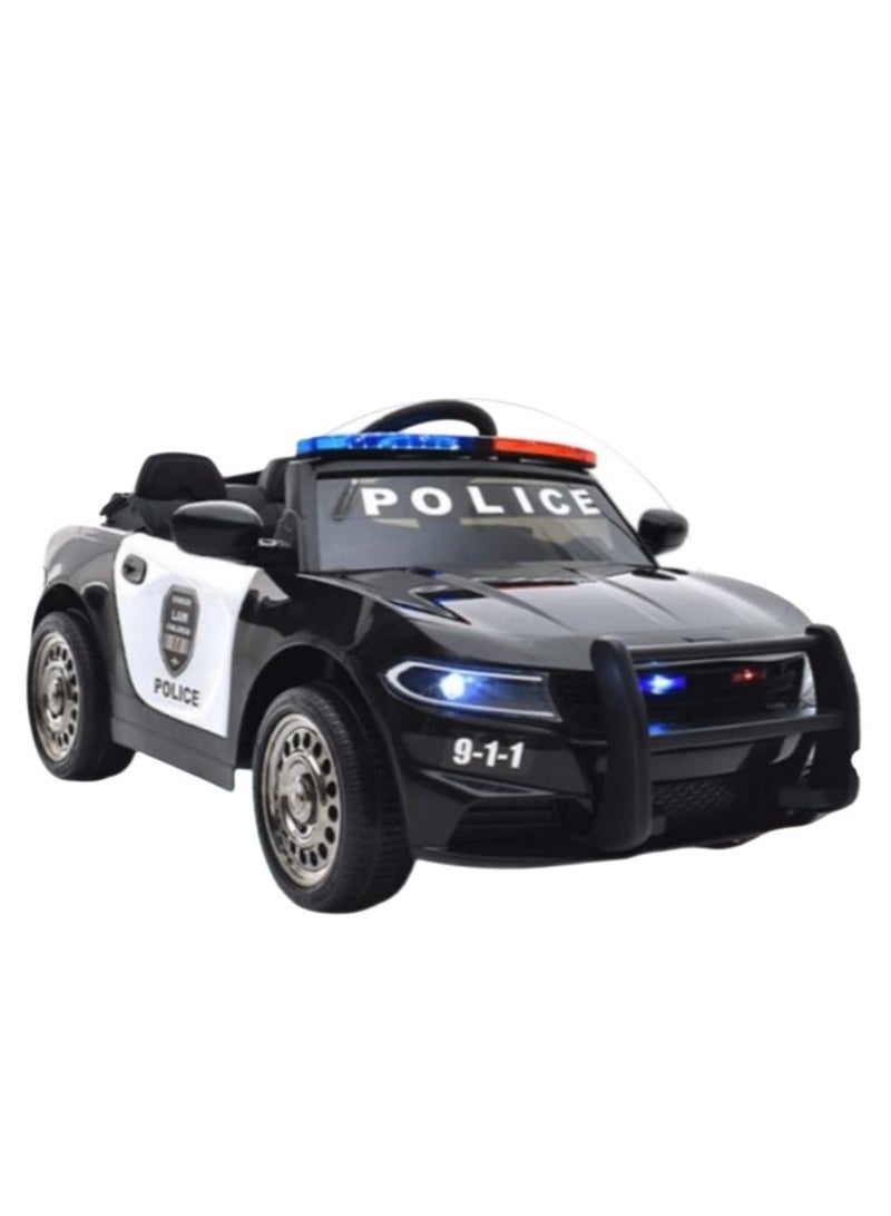 RALEIGH 12V Battery Powered Electric Ride-On Police Car with Remote Control Black - Image 2