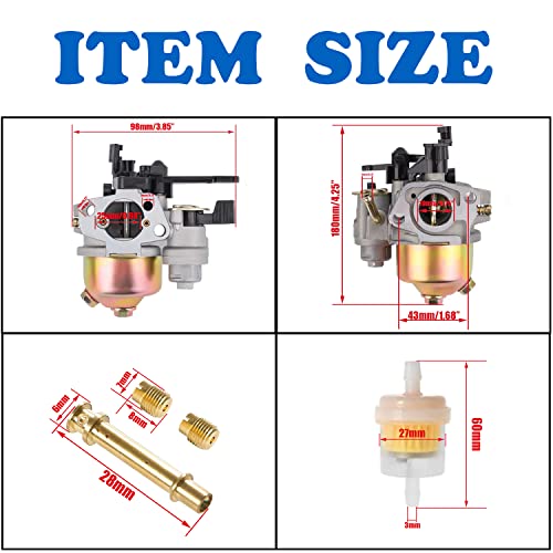 APPYU Carburetor w/Main Jet Kit Upgraded carb for Coleman BT200X CT200U Trail CT200U-EX CT200U-EXR Mini Bikes Go-Kart Baja Warrior MB165 MB200 196cc 200cc 212cc 6.5Hp Manual Choke Go kart Carb - Image 5