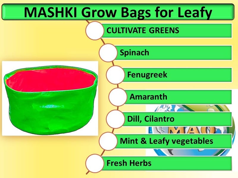 MASHKI HDPE Grow Bags for Terrace Gardening, Ideal for Growing Vegetable Plants Like Spinach and Palak. (Size 10x6 inch 5nos) - Image 3