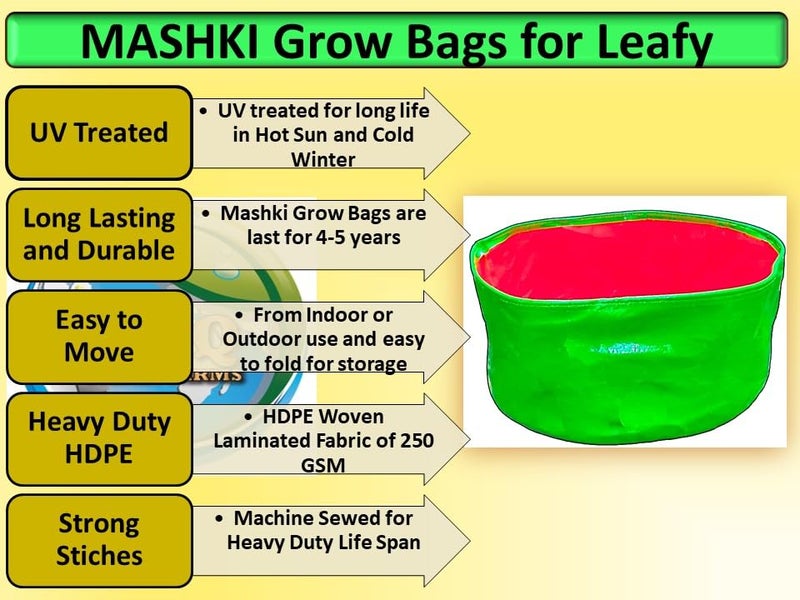 MASHKI HDPE Grow Bags for Terrace Gardening, Ideal for Growing Vegetable Plants Like Spinach and Palak. (Size 10x6 inch 5nos) - Image 4