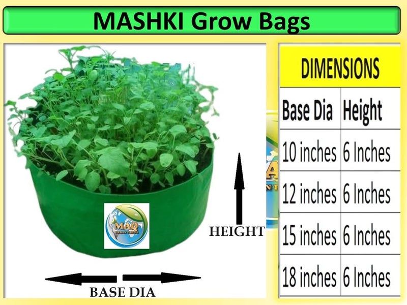 MASHKI HDPE Grow Bags for Terrace Gardening, Ideal for Growing Vegetable Plants Like Spinach and Palak. (Size 10x6 inch 5nos) - Image 5