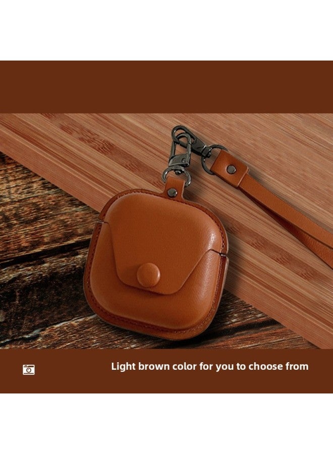 Loquat Peat SoundPEATS Air5 Headphone Protective Case Peat Air4 Headphone Case Air4pro Protective Case-color:Black Leather Case 【includes Short Hand Lanyard】-Model:Peat SoundPEATS Air4pro - Image 2
