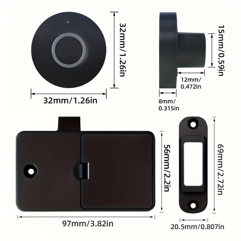 Smart Biometric Fingerprint Drawer Lock K16 Keyless For Home Shoe File Cabinets - Image 3