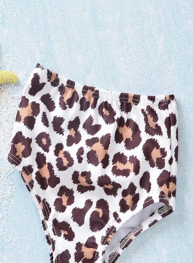 Aalizzwell Toddler Infant Baby Girls Swimsuit Leopard Tassels Bikini Two Pieces Bathing Suit Summer Beach Outfits Set (Leopard, 2T) - Image 3