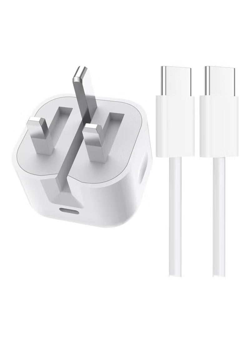 Generic - iPhone 15 Pro Max Charger With USB C Port 20 Watt with 1M iPhone Fast Charging Cord Type C to C for iPhone 16 Pro max/16 Pro/16 plus/16，iPhone 15 Pro max/15 Pro/15 plus/15, Samsung S24 and all USB C mobiles - Image 1