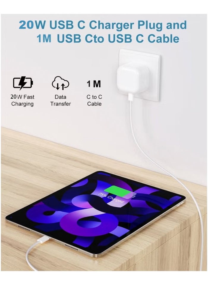 Generic - iPhone 15 Pro Max Charger With USB C Port 20 Watt with 1M iPhone Fast Charging Cord Type C to C for iPhone 16 Pro max/16 Pro/16 plus/16，iPhone 15 Pro max/15 Pro/15 plus/15, Samsung S24 and all USB C mobiles - Image 1