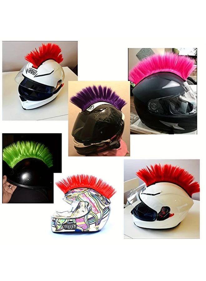 Red Mohawk Wig For Motorcycle Helmet Bicycle Ski Snowboard Cosplay Costume Halloween - Image 3