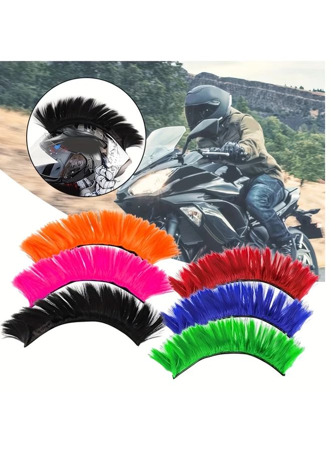 Red Mohawk Wig For Motorcycle Helmet Bicycle Ski Snowboard Cosplay Costume Halloween - Image 1