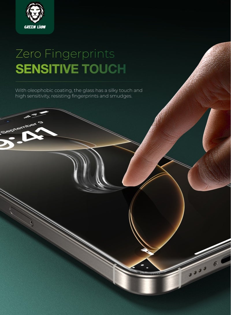 GREEN LION iPhone 16 Pro Max Albert AR Screen Protector / Anti-Reflective Clarity / Crystal Clear / Highly Responsive / Anti-Dust / Anti Fingerprint / 9H Diamond Hardness / Seamless Edge Fit - Clear - Image 3