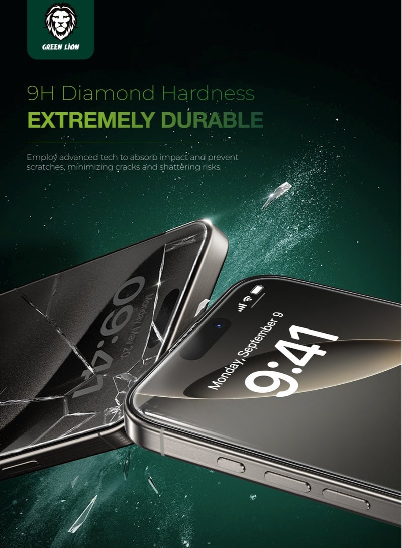 GREEN LION iPhone 16 Pro Max Albert AR Screen Protector / Anti-Reflective Clarity / Crystal Clear / Highly Responsive / Anti-Dust / Anti Fingerprint / 9H Diamond Hardness / Seamless Edge Fit - Clear - Image 4
