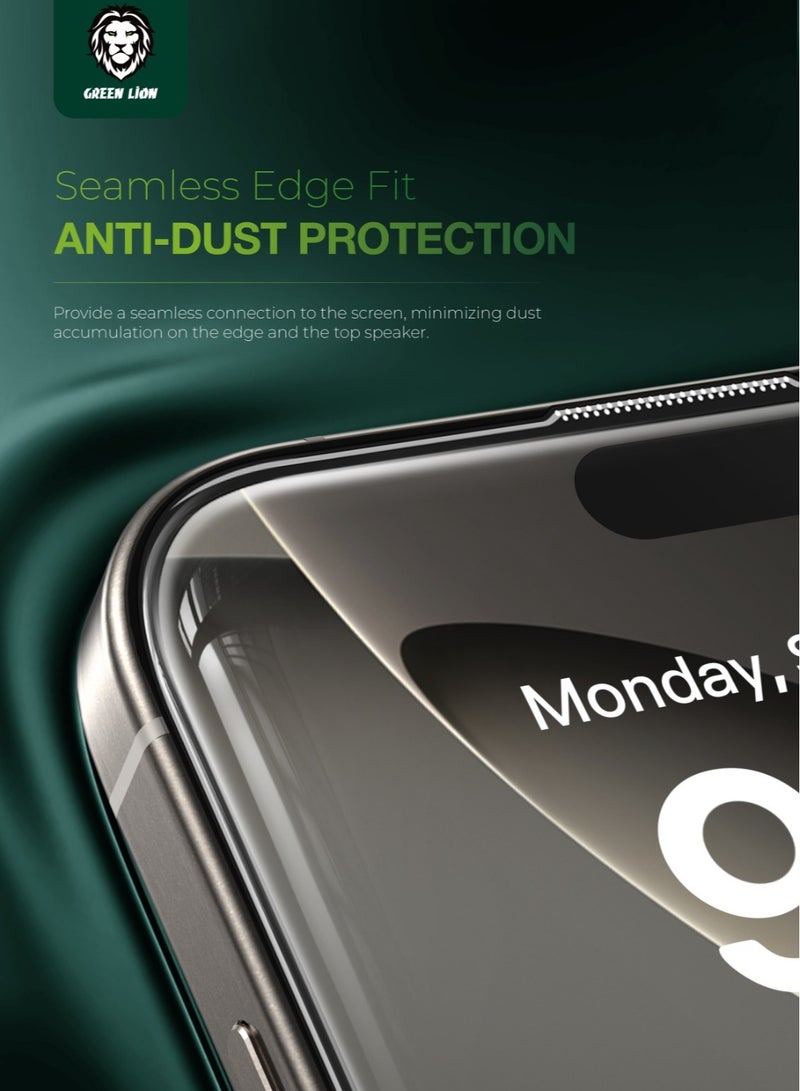 GREEN LION iPhone 16 Pro Max Albert AR Screen Protector / Anti-Reflective Clarity / Crystal Clear / Highly Responsive / Anti-Dust / Anti Fingerprint / 9H Diamond Hardness / Seamless Edge Fit - Clear - Image 2