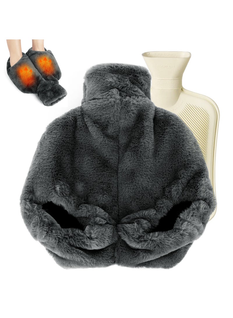 SYOSI Heated Foot Warmer 2L Hot Water Bottle Foot Muff Snug Feet and Hand Warmer Hot Water Bag Non Electricity Heated Feet Warmers for Pain Relief Women and Men  - Image 1