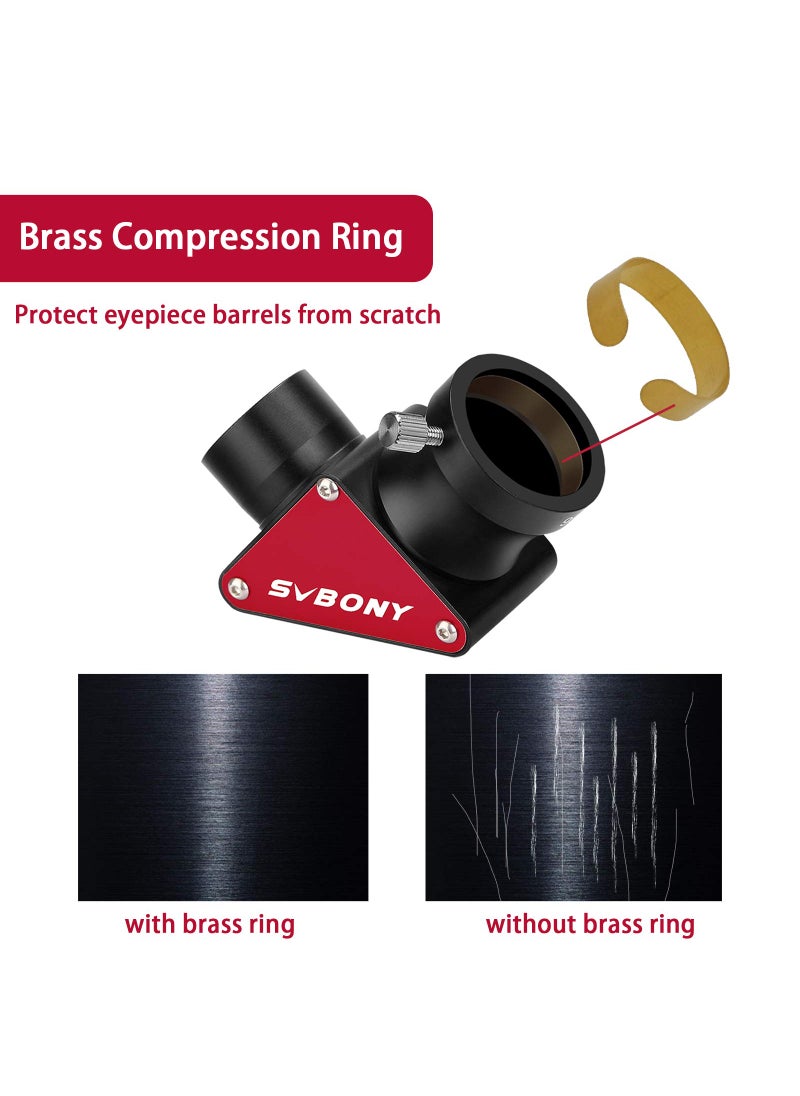 SVBONY SVBONY SV188P Dielectric Mirror Star Diagonal, 90 Degree Mirror Diagonal, 99% Reflectivity Dielectric Coatings with Brass Compression Rings (1.25 inch)  - Image 5