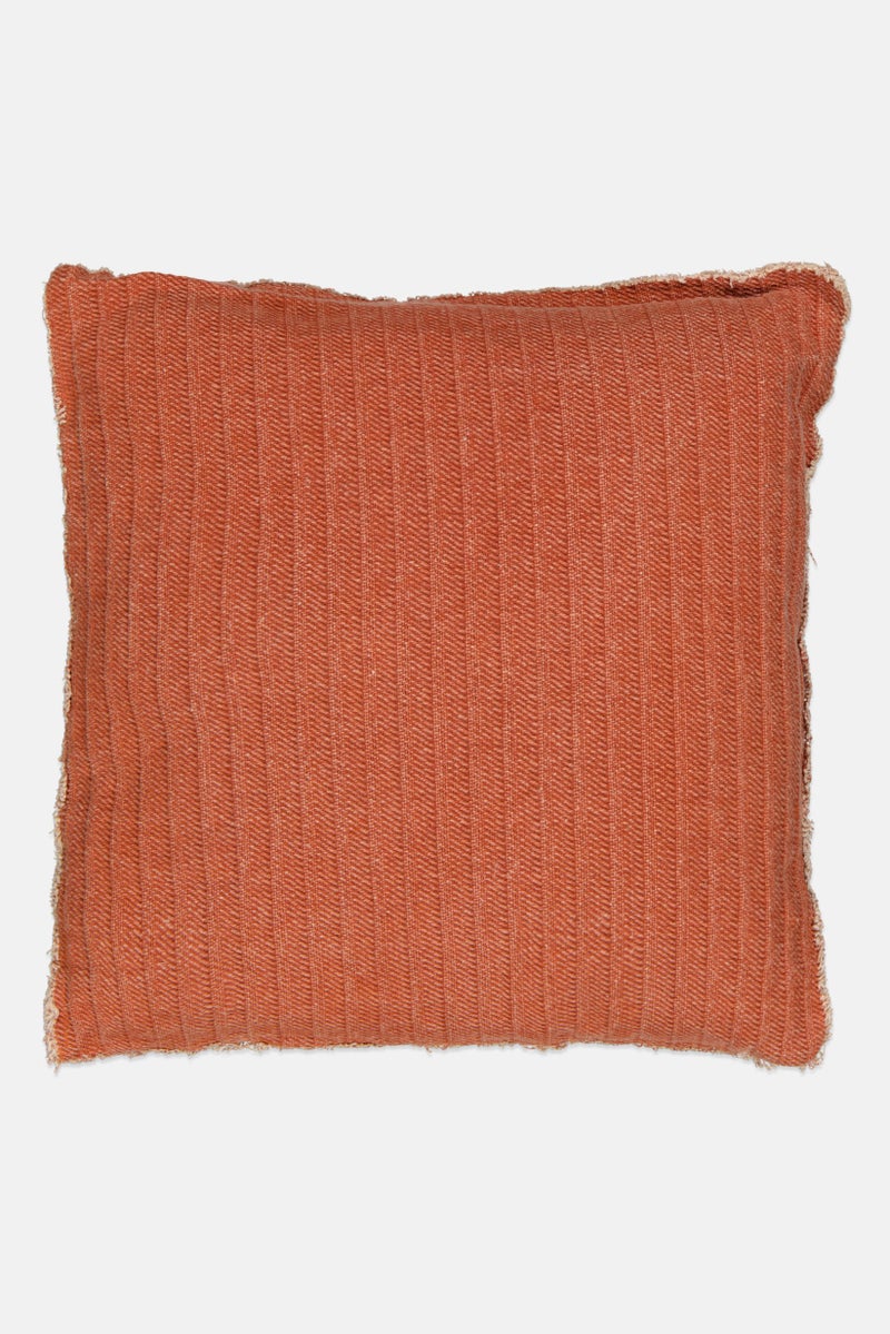 Unique Living Square Textured Removable Cover Cushion, Rust  - Image 1