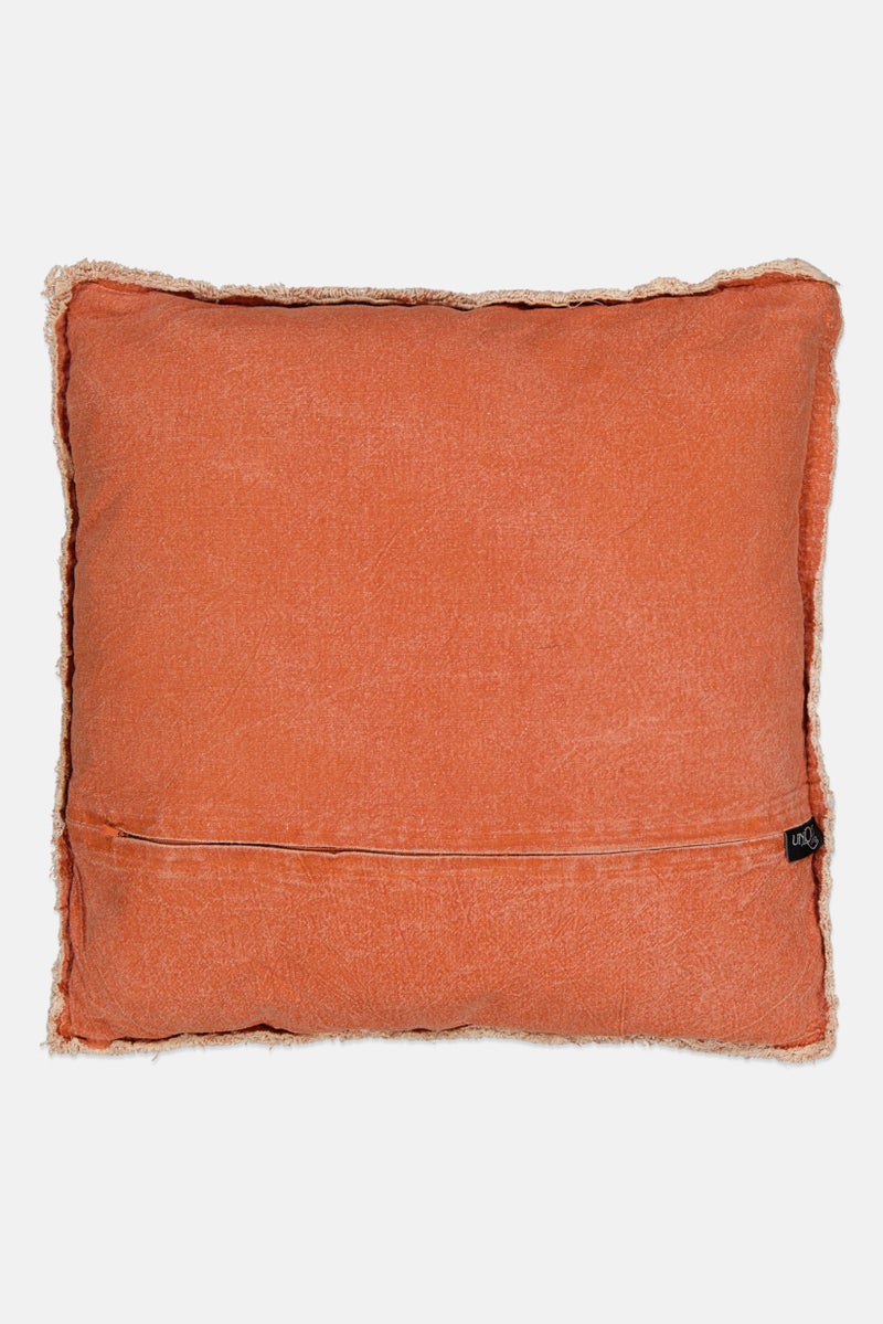 Unique Living Square Textured Removable Cover Cushion, Rust  - Image 2