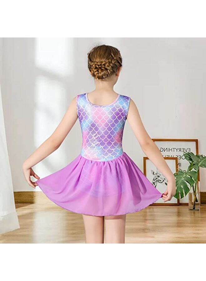 Girls Gymnastics Skirted Leotards Ballet Tutu Dance Dress Mermaid Unicorn Gymnastic Skirt(Baby Girls/Toddler Girls/Big Girls) - Image 2