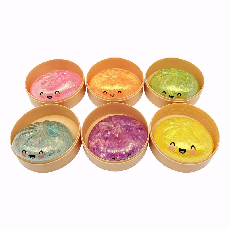 Cartoon Smiling Face Squishy Toy Steam Bun Shape Stress Relief Toy - Image 5
