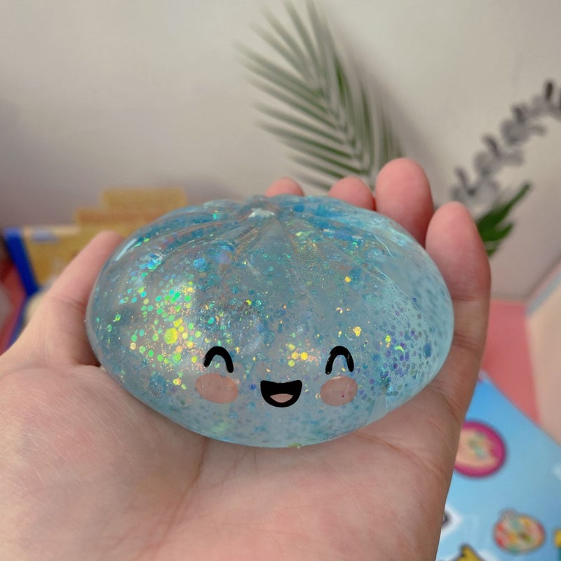 Cartoon Smiling Face Squishy Toy Steam Bun Shape Stress Relief Toy - Image 4