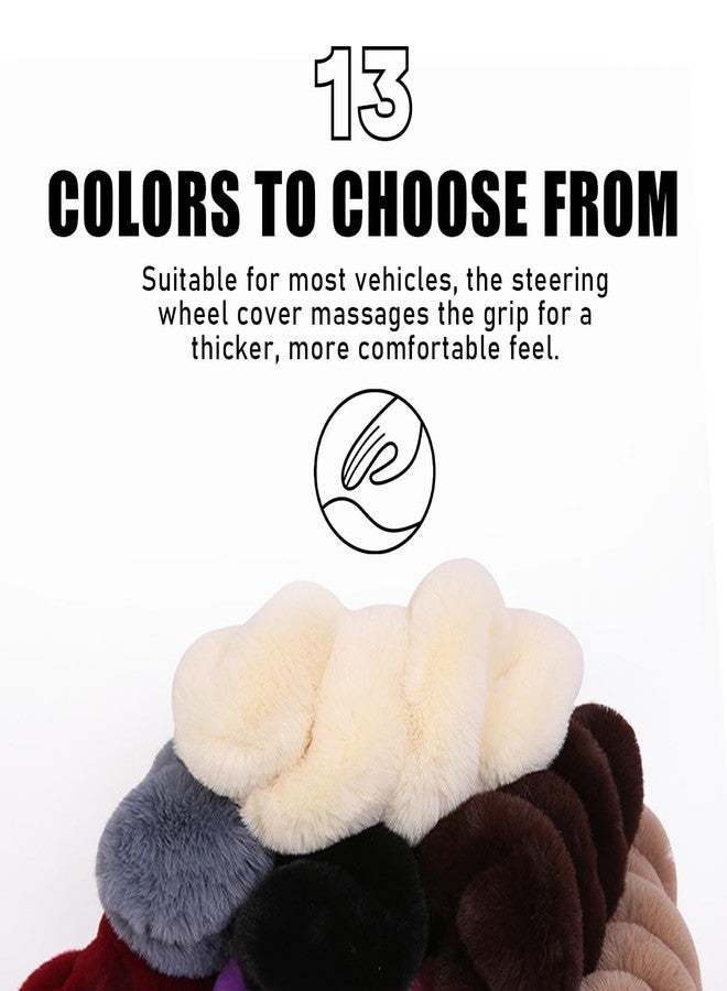 Yourkar 5 PCS Fluffy Steering Wheel Covers Set, Faux Wool Steering Wheel Cover & Handbrake Cover & Gear Shift Cover & 2 Seat Belt Shoulder Pads, Universal Car Accessories (Pink) - Image 5