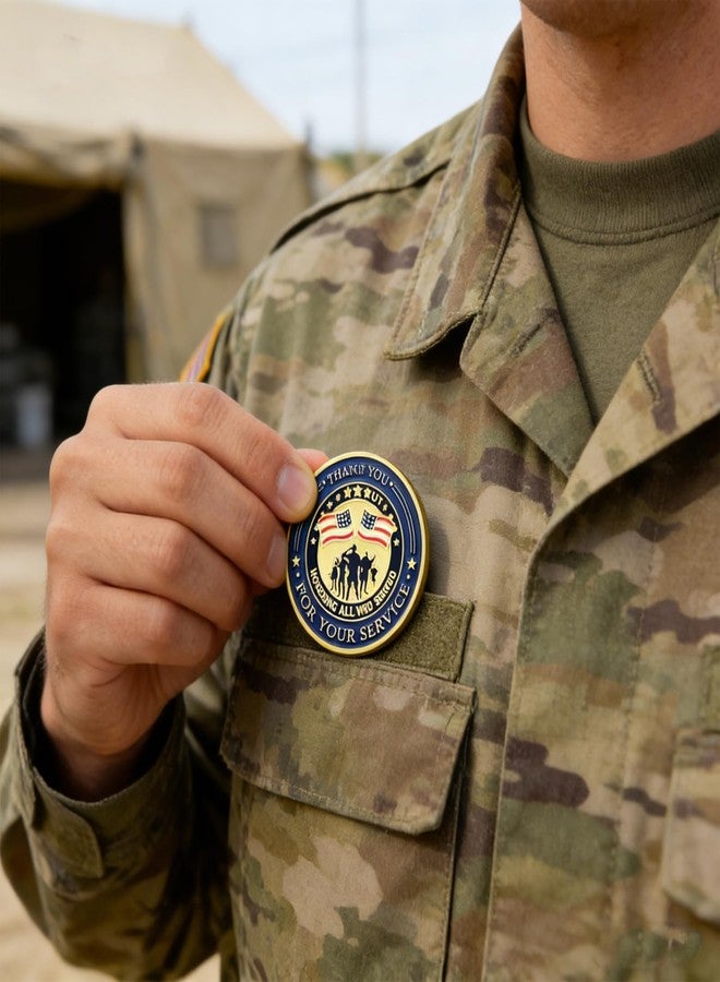 LAIAMER 24 Pcs Military Challenge Coins Veteran Thank You for Your Service Coins Veterans Day Gifts Military Appreciation Gifts for Men Women Veterans Gift - Image 4