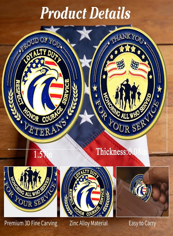 LAIAMER 24 Pcs Military Challenge Coins Veteran Thank You for Your Service Coins Veterans Day Gifts Military Appreciation Gifts for Men Women Veterans Gift - Image 2