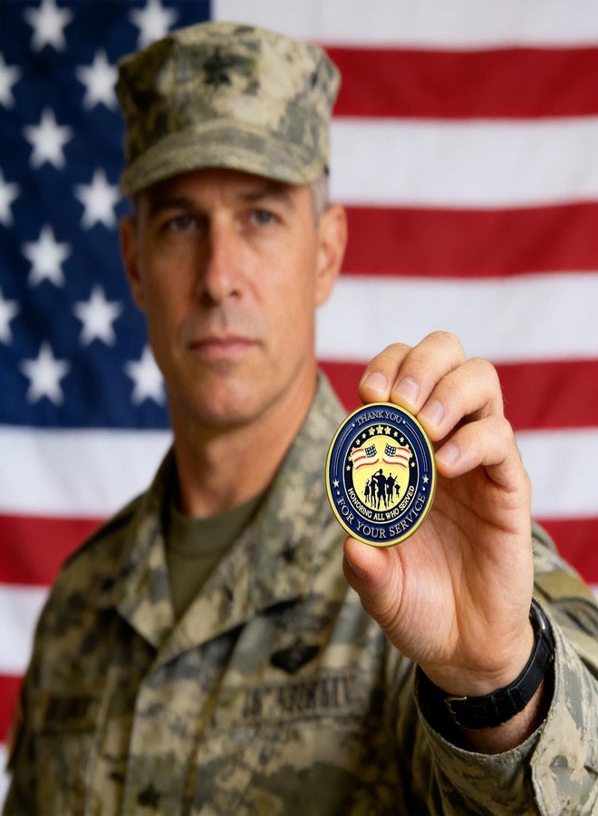 LAIAMER 24 Pcs Military Challenge Coins Veteran Thank You for Your Service Coins Veterans Day Gifts Military Appreciation Gifts for Men Women Veterans Gift - Image 5