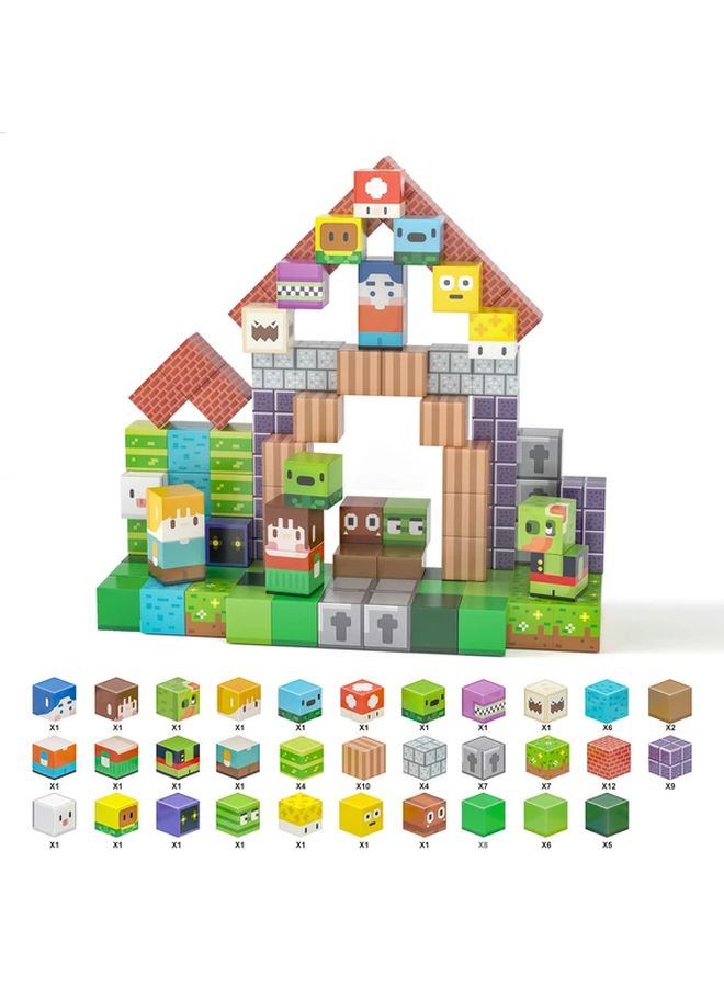 100pcs Magnetic Tiles Building Blocks STEM Sensory Toys For Kids 3 12 Years - Image 1