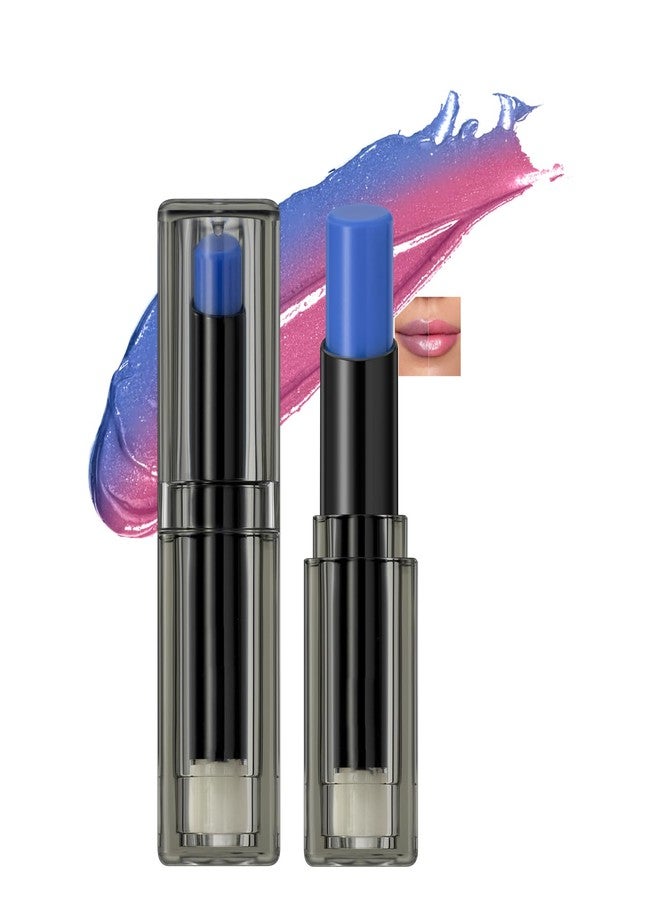 Easilydays PH Adjusting Lip, Blue Black Ph Adjusting Lip Balm & Cheek, Cheek Tint Gloss Lipgloss, Tinted Color Change to Pink, Temperature Color Changing Lipstick for Women, Moisturizing, 01# Blue - Image 1