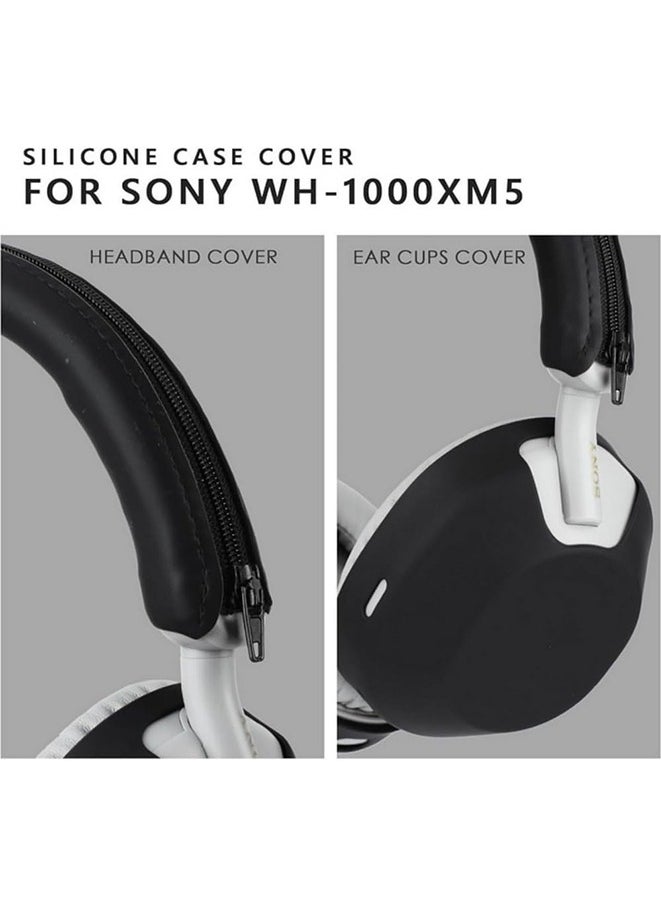 Generic - 3PCS New Case For Sony WH-1000XM5 Headphone Protective Cases Washable Silicone Fall Protection Cover - Image 1