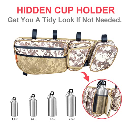 Sresk Front Door Storage Bags Compatible with Can Am Maverick X3 MAX X DS Turbo X RS Turbo R 2017-Later Side Door Bag with Knee Pad, Cup Holder,(Red Piping) - Image 4