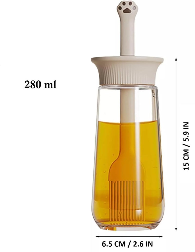 Xpandio Oil Dispenser Bottle Silicone Brush for BBQ, Baking, Grilling, Cooking - 2-in-1 Olive Oil & Vinegar Container with Heat-Resistant Brush - Glass Kitchen Tool for Sauces and Frying - Image 2