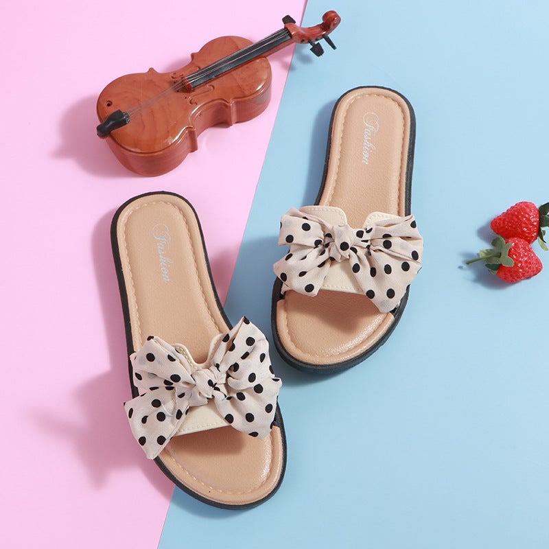 Summer Bow Slippers Womens Home Popular  Style Summer Home Sandals Womens Holiday Couples Beach Shoes1699 Butterfly Apricot 1699 Butterfly Apricot 