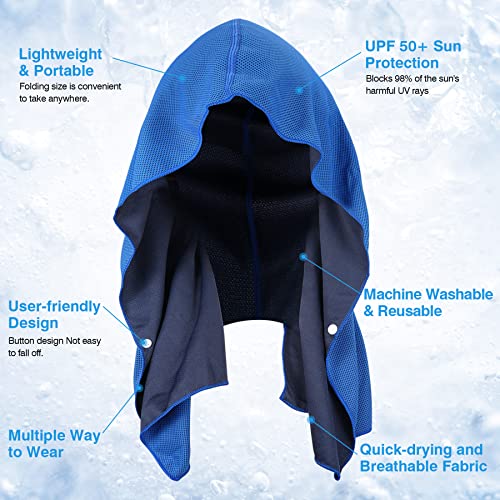 Sukeen Cooling Hoodie Towel 3 Pack Quick Drying Absorbent Cooling Towels for Neck and Face Sport Workout Camping Cycling Cooling Towel Breathable Cooling Neck Wraps - Image 3