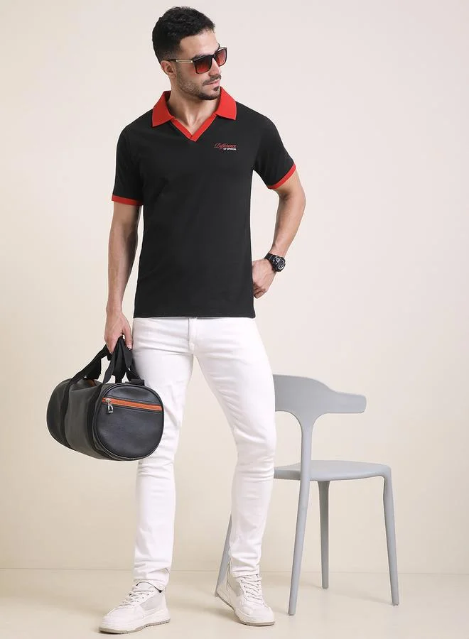 Difference of Opinion Men Relaxed Fit Printed Polo
