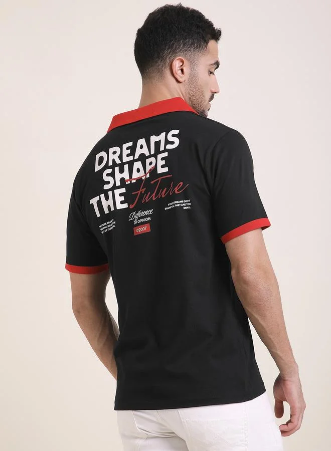 Difference of Opinion Men Relaxed Fit Printed Polo