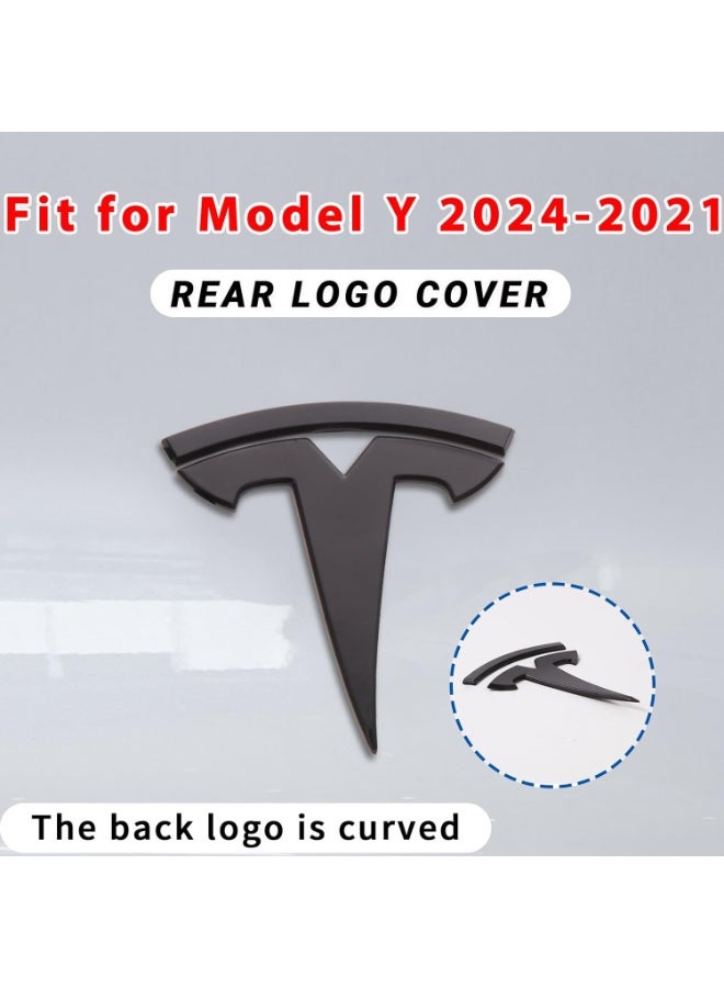Nanaholy Model Y Accessories for Tesla Emblem Sticker 2PCS/Set 2024 2023 2022 2021 2020,Not for Model Y Juniper - Image 4