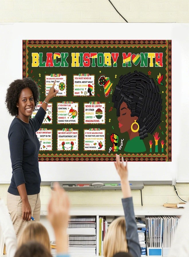RUBOAOA Black History Month Bulletin Board Decorations, Inspirational African American Wall Art Posters for Classroom Office, Motivational Quotes Board Kit for Black History Celebration - Image 5