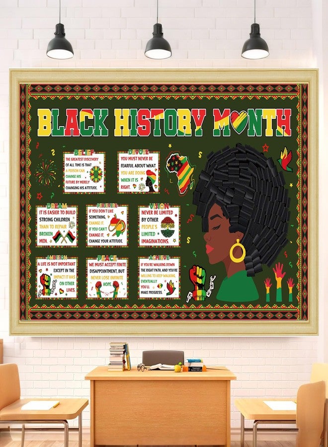 RUBOAOA Black History Month Bulletin Board Decorations, Inspirational African American Wall Art Posters for Classroom Office, Motivational Quotes Board Kit for Black History Celebration - Image 1