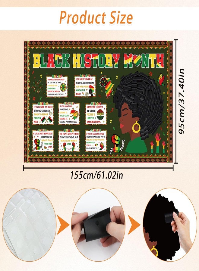 RUBOAOA Black History Month Bulletin Board Decorations, Inspirational African American Wall Art Posters for Classroom Office, Motivational Quotes Board Kit for Black History Celebration - Image 2