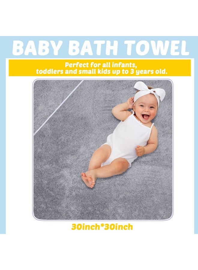Chumia 6 Pack Baby Bath Towel, Coral Fleece Soft Absorbent Hooded Towel For Newborns, Toddlers, And Kids, 30 X 30 Inch - Image 2