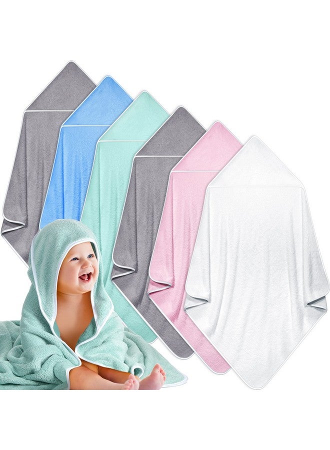Chumia 6 Pack Baby Bath Towel, Coral Fleece Soft Absorbent Hooded Towel For Newborns, Toddlers, And Kids, 30 X 30 Inch - Image 1