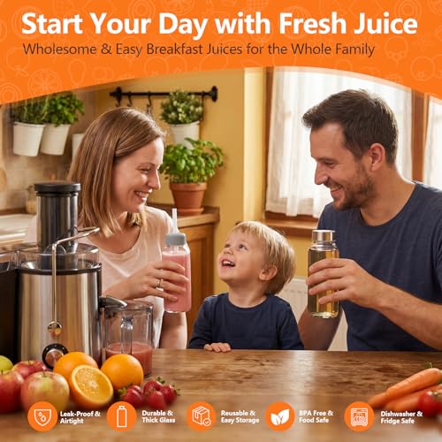Luxfuel Glass Juice Bottles with Lid 12 oz, 10 Pack Reusable Glass Water Bottles with Stainless Steel Cap & Straws, BPA Free, Leak Proof Juice Bottle Containers for Juicing, Smoothies & Fridge Storage - Image 5