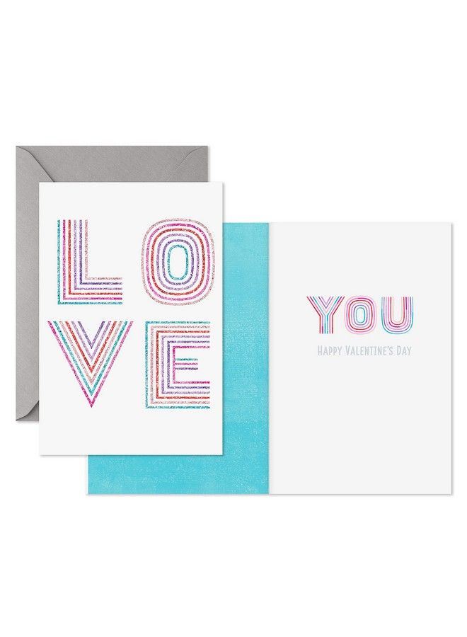 Hallmark Pack Of Valentines Day Cards Glitter Love (6 Valentine'S Day Cards With Envelopes) - Image 3